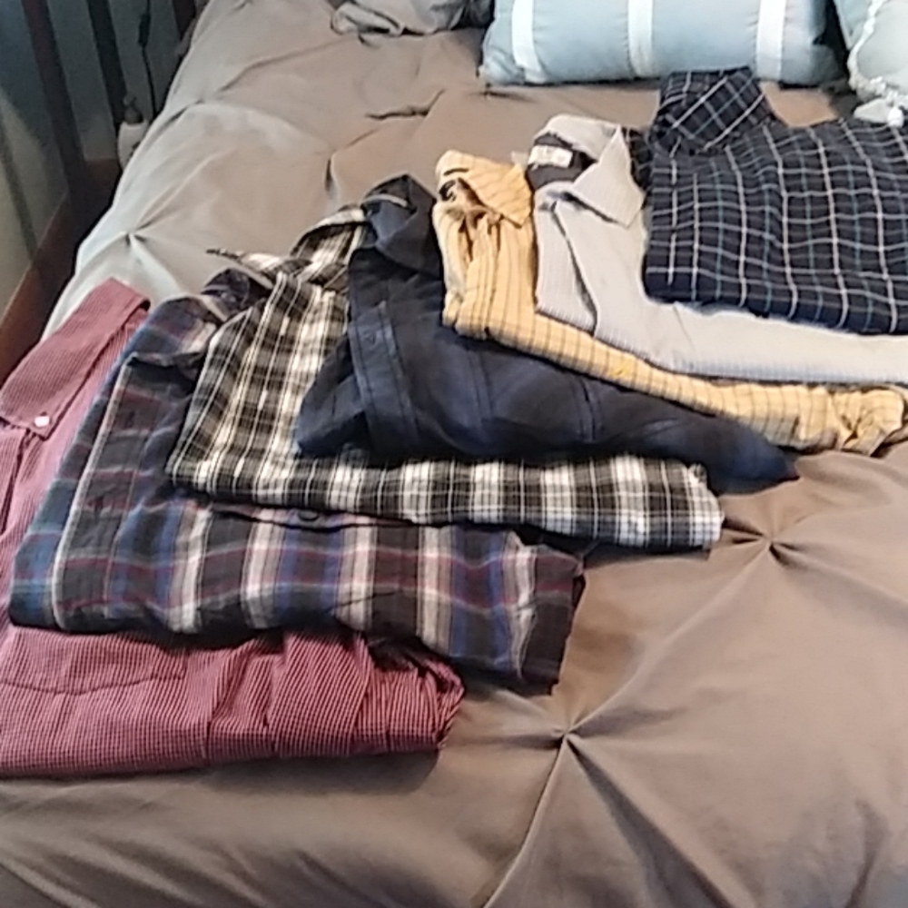 Bundle of 7 various brand mens dress shirts